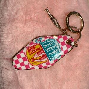 Pink Sardine Can Keychain with Fish Charm